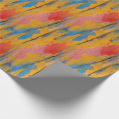 カラフル絵を描（ばちゃばちゃ）跳ねる ラッピングペーパー (角)