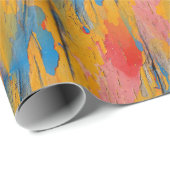 カラフル絵を描（ばちゃばちゃ）跳ねる ラッピングペーパー (ロールコーナー)