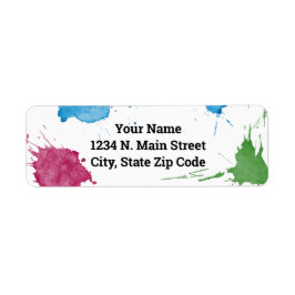 カラフル絵を描（ばちゃばちゃ）跳ねる ラベル