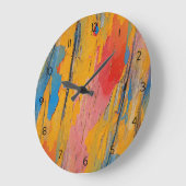 カラフル絵を描（ばちゃばちゃ）跳ねる ラージ壁時計 (傾斜)