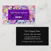 カラフル絵を描（ばちゃばちゃ）跳ねる 名刺 (正面/裏面)