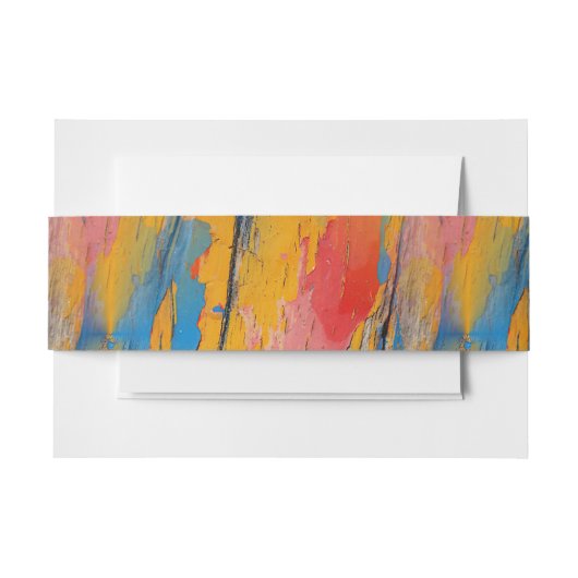 カラフル絵を描（ばちゃばちゃ）跳ねる 招待状ベリーバンド (正面例)