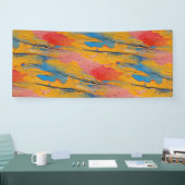 カラフル絵を描（ばちゃばちゃ）跳ねる 横断幕 (トレードショー)