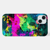 カラフル絵を描（ばちゃばちゃ）跳ねる iPhoneケース (裏面横)