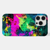 カラフル絵を描（ばちゃばちゃ）跳ねる iPhoneケース (裏面横)