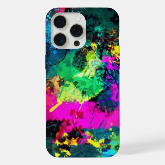 カラフル絵を描（ばちゃばちゃ）跳ねる iPhoneケース (裏面)