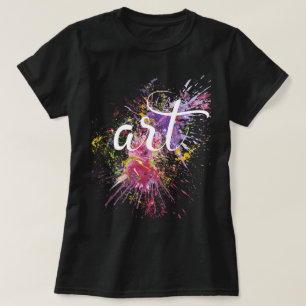 カラフル絵を描(ばちゃばちゃ)跳ねる Tシャツ