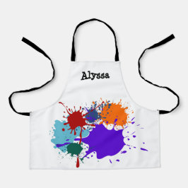 カラフル絵を描 エプロン