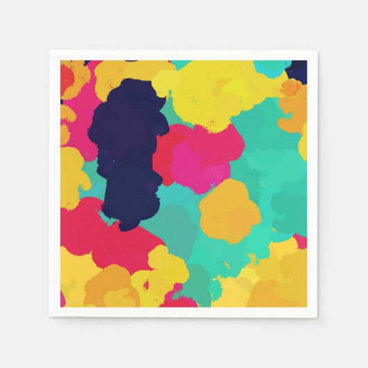 カラフル絵を描Fiesta Arts Craftsバースデーパーティー スタンダードカクテルナプキン (正面)