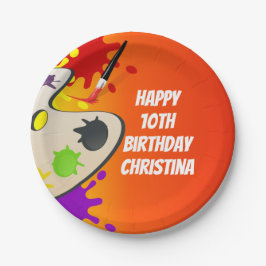 カラフル絵を描Palette Art絵を描's Birthday Party ペーパープレート