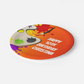 カラフル絵を描Palette Art絵を描's Birthday Party ペーパープレート (アングル)