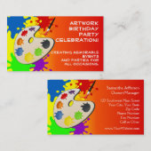 カラフル絵を描Palette Art絵を描's Birthday Party 名刺 (正面/裏面)