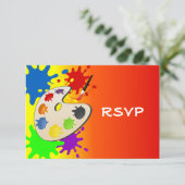 カラフル絵を描Palette Art絵を描's Birthday Party 招待状 (スタンド正面)