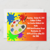 カラフル絵を描Palette Art絵を描's Birthday Party 招待状 (裏面)