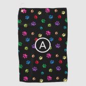 カラフル絵を描Paw印刷 ゴルフタオル (正面)