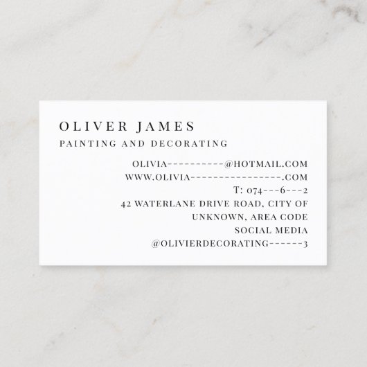 カラフル絵を描Streak画家・デコレーター 名刺 (裏面)