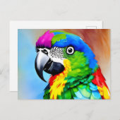 カラフル絵画の羽を持つオウムの一種 ポストカード (正面/裏面)