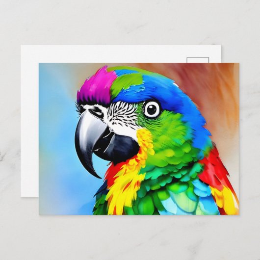 カラフル絵画の羽を持つオウムの一種 ポストカード (正面/裏面)