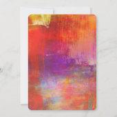 カラフル絵画はっきりした抽象芸術バチェロレッテ 招待状 (裏面)