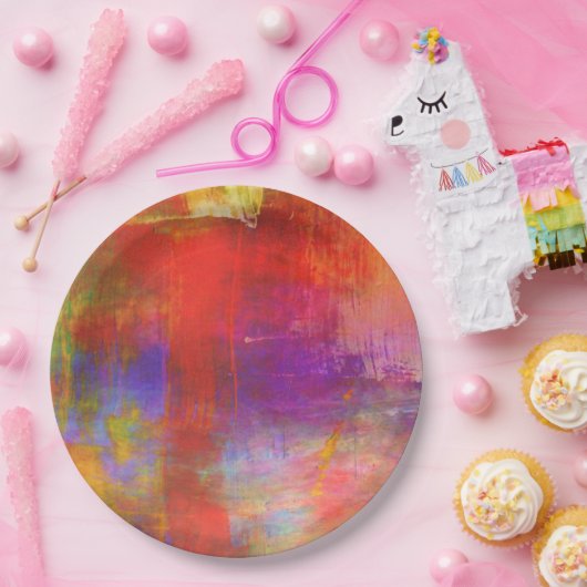 カラフル絵画はっきりした抽象芸術 ペーパープレート (パーティー)