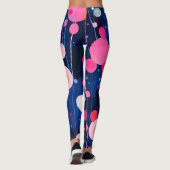 カラフル絵画アクリルの青い地面 レギンス (裏面)