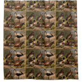 カラフル絵画ヴィンテージ シャワーカーテン (正面)