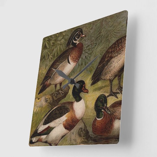 カラフル絵画ヴィンテージ スクエア壁時計 (傾斜)