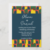 カラフル絵画抽象芸術結婚 招待状 (正面)