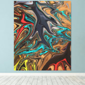 カラフル絵画抽象芸術 |アー最高のト最高傑作 キャンバスプリント (インサイチュ (ウッドフロア))