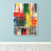 カラフル絵画抽象芸術 キャンバスプリント (インサイチュ (ウッドフロア))