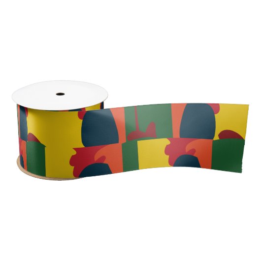 カラフル絵画抽象芸術 サテンリボン (リール)