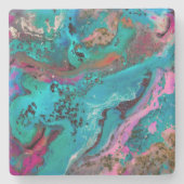 カラフル絵画抽象芸術 ストーンコースター (正面)