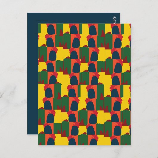 カラフル絵画抽象芸術 ポストカード (正面/裏面)