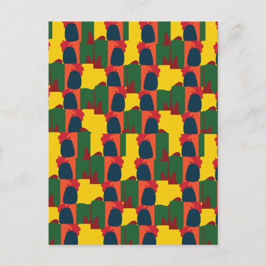 カラフル絵画抽象芸術 ポストカード (正面)