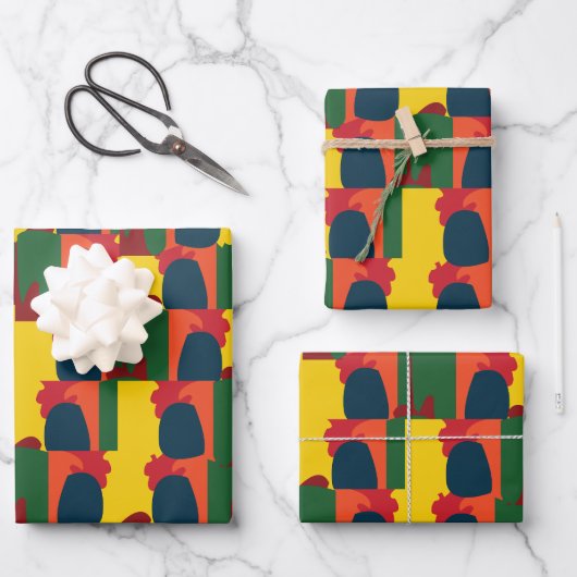 カラフル絵画抽象芸術 ラッピングペーパーシート (正面)