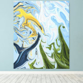 カラフル絵画抽象芸術 |最高の抽象芸術 キャンバスプリント (インサイチュ (ウッドフロア))