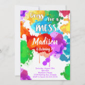 カラフル絵画誕生日パーティーの招待状 招待状 (正面)