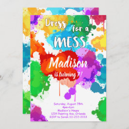 カラフル絵画誕生日パーティーの招待状 招待状