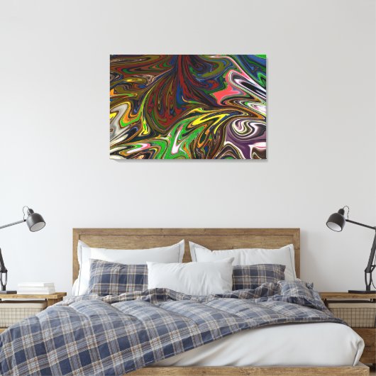 カラフル絵画 |抽象芸術最高傑作ファインアート キャンバスプリント (インサイチュ (寝室))