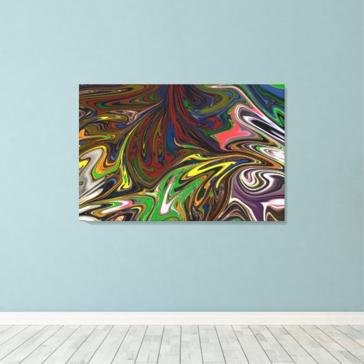 カラフル絵画 |抽象芸術最高傑作ファインアート キャンバスプリント (インサイチュ (ウッドフロア))