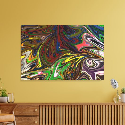 カラフル絵画 |抽象芸術最高傑作ファインアート キャンバスプリント (インサイチュ (リビング))