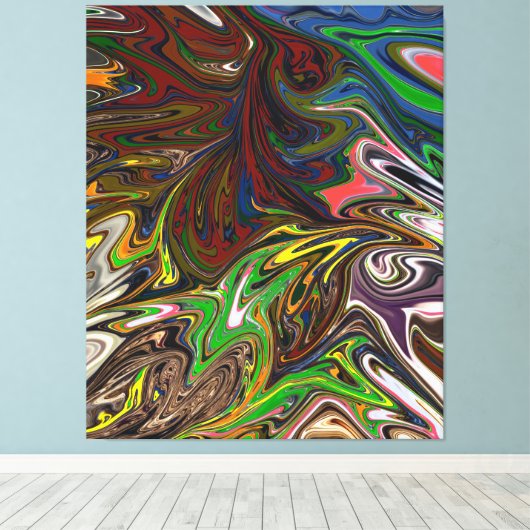 カラフル絵画 |抽象芸術最高傑作ファインアート キャンバスプリント (インサイチュ (ウッドフロア))