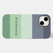 カラフル緑のグレーのパレットの抽象芸術ストライプ名 Case-Mate iPhoneケース (裏面 (横))