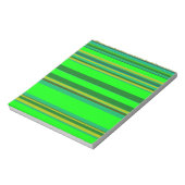 カラフル緑のストライプカスタマイズデザイナーパターン ノートパッド (回転)