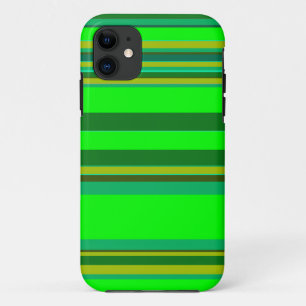 カラフル緑のストライプカスタマイズデザイナーパターン iPhone 11 ケース