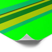 カラフル緑のストライプパターカスタマイズン設計者 ポスター (角)