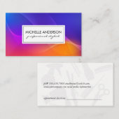 カラフル線と波の抽象芸術 予約カード (正面/裏面)