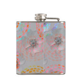 カラフル線の付いた点々のある花模様 フラスク (裏面)