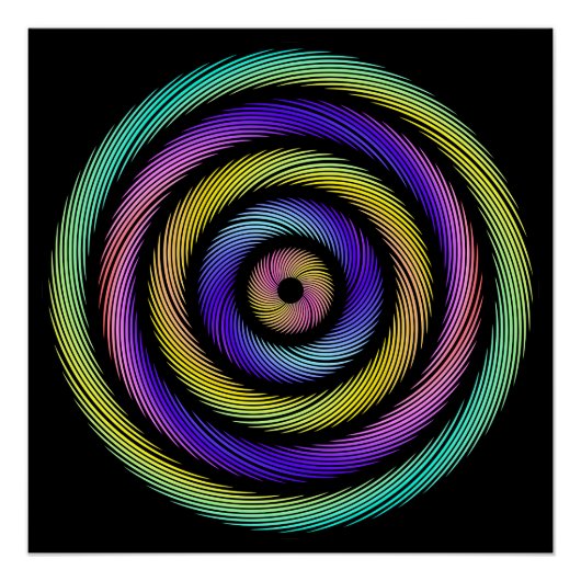 カラフル線の円 ポスター (正面)