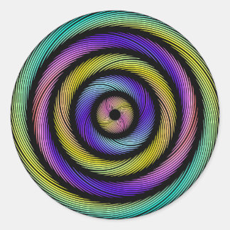 カラフル線の円 ラウンドシール